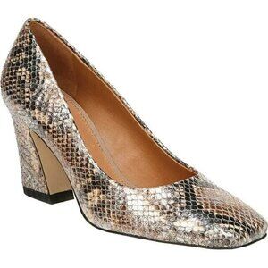 Franco Sarto Graciana Pump‎ Copper Metallic Verona Snake Print Leather NEW 6.5 M